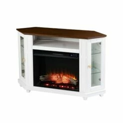 Ruldon Touch Panel Fireplace with Media Storage White/Brown - Aiden Lane -Cheap TV Stands Store unnamed file 2105