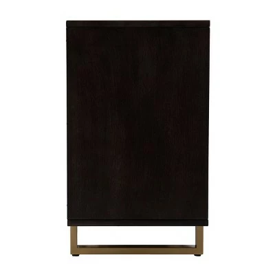 Shanmol Touch Panel Media Fireplace with Carved Details Dark Brown/Natural - Aiden Lane 6 Shanmol Touch Panel Media Fireplace with Carved Details Dark Brown/Natural - Aiden Lane - Image 4