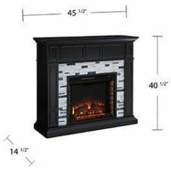Dalmen Marble Fireplace Black - Aiden Lane