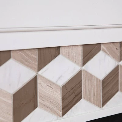 Budedar Electric Fireplace with Marble Surround White - Aiden Lane 6 Budedar Electric Fireplace with Marble Surround White - Aiden Lane - Image 4