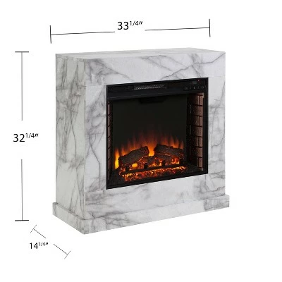 Dridun Faux Marble Fireplace White/Gray - Aiden Lane 3 Dridun Faux Marble Fireplace White/Gray - Aiden Lane