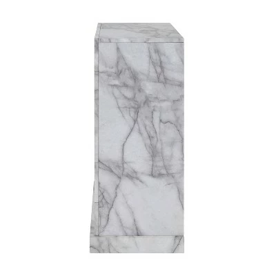 Dridun Faux Marble Fireplace White/Gray - Aiden Lane 5 Dridun Faux Marble Fireplace White/Gray - Aiden Lane - Image 3