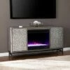 Dernal Color Changing Fireplace with Media Storage Gray - Aiden Lane