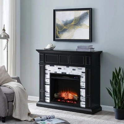 Dalmen Marble Touch Panel Fireplace Black - Aiden Lane 4 Dalmen Marble Touch Panel Fireplace Black - Aiden Lane - Image 2