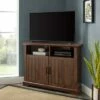 Grooved Door Corner TV Stand for TVs up to 45" - Saracina Home Gray Wash