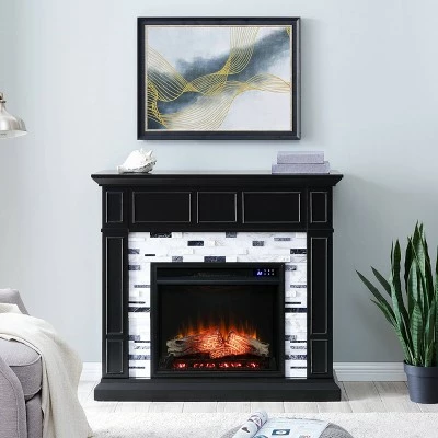 Dalmen Marble Touch Panel Fireplace Black - Aiden Lane 6 Dalmen Marble Touch Panel Fireplace Black - Aiden Lane - Image 4