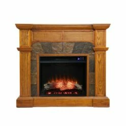 Rosnor Corner Convertible Touch Panel Electric Fireplace with Faux Stone Surround Mission Oak - Aiden Lane -Cheap TV Stands Store unnamed file 2297