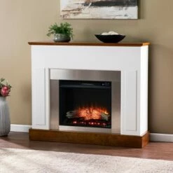 Cerkby Industrial Touch Panel Fireplace White/Dark Tobacco - Aiden Lane -Cheap TV Stands Store unnamed file 2303