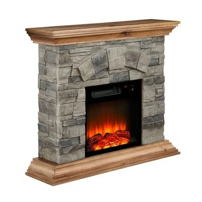 40" Freestanding Electric Fireplace Tan - Home Essentials 5 40" Freestanding Electric Fireplace Tan - Home Essentials - Image 3