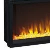 57" Metal Fireplace Inset with 6 Level Temperature Setting Black - Benzara