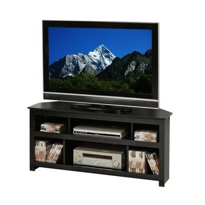 Vasari Corner Flat Panel TV Stand for TVs up to 48" Black - Prepac 3 Vasari Corner Flat Panel TV Stand for TVs up to 48" Black - Prepac