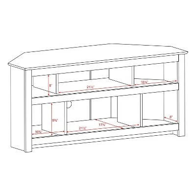 Vasari Corner Flat Panel TV Stand for TVs up to 48" Black - Prepac 4 Vasari Corner Flat Panel TV Stand for TVs up to 48" Black - Prepac - Image 2