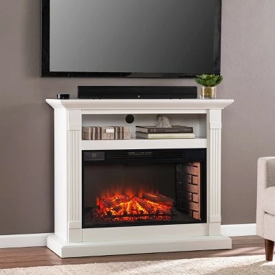 Noaks Widescreen Electric Fireplace with Media Storage Light Gray - Aiden Lane 3 Noaks Widescreen Electric Fireplace with Media Storage Light Gray - Aiden Lane