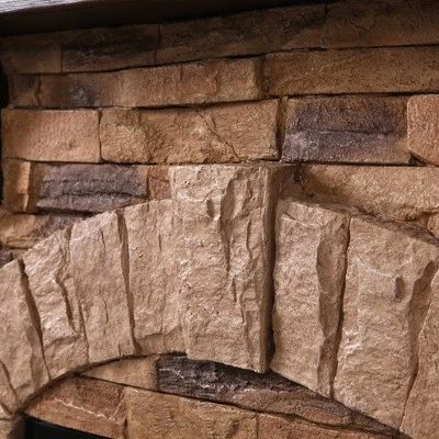 45" Freestanding Electric Fireplace Tan - Home Essentials 4 45" Freestanding Electric Fireplace Tan - Home Essentials - Image 2