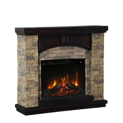 41" Freestanding Electric Fireplace Tan - Home Essentials 5 41" Freestanding Electric Fireplace Tan - Home Essentials - Image 3