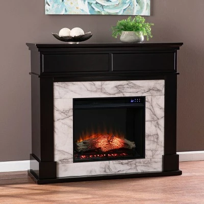 Mieve Touch Panel Electric Fireplace Black/White - Aiden Lane 4 Mieve Touch Panel Electric Fireplace Black/White - Aiden Lane - Image 2
