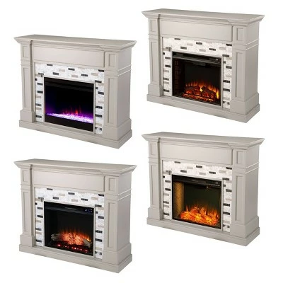 Talsham Electric Fireplace with Marble Surround Gray - Aiden Lane 10 Talsham Electric Fireplace with Marble Surround Gray - Aiden Lane - Image 8