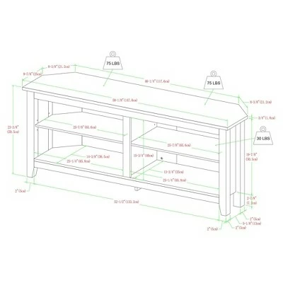 Farmhouse 4 Cubby Wood Open Storage Corner TV Stand for TVs up to 65" - Saracina Home Black 7 Farmhouse 4 Cubby Wood Open Storage Corner TV Stand for TVs up to 65" - Saracina Home Black - Image 5
