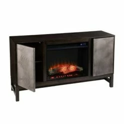 Tifchar Touch Panel Fireplace with Media Storage Brown/Silver - Aiden Lane -Cheap TV Stands Store unnamed file 2710
