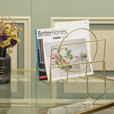 Fabulaxe Gold Metal Modern Decorative Freestanding Floor Magazine Book Rack Storage Holder 2 Fabulaxe Gold Metal Modern Decorative Freestanding Floor Magazine Book Rack Storage Holder