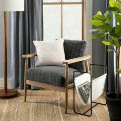 Hearth & Hand With Magnolia Metal & Fabric Storage Rack Black/Sour Cream - Hearth & Hand™ with Magnolia