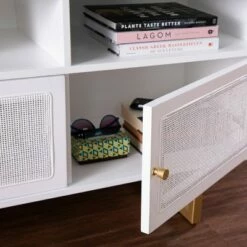 Waldaske Media Cabinet with Storage White/Gold - Aiden Lane -Cheap TV Stands Store unnamed file 2818