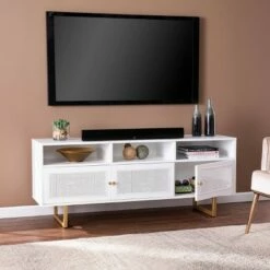 Waldaske Media Cabinet with Storage White/Gold - Aiden Lane -Cheap TV Stands Store unnamed file 2819