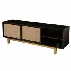 Groveholme Sliding Door Media Stand Brown/Gold/Natural - Aiden Lane -Cheap TV Stands Store unnamed file 2824