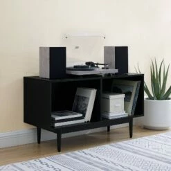 Medium Liam Record Storage Console Cabinet - Crosley Black -Cheap TV Stands Store unnamed file 2863