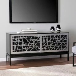 Thall Contemporary Media Cabinet Black/Silver - Aiden Lane -Cheap TV Stands Store unnamed file 2886