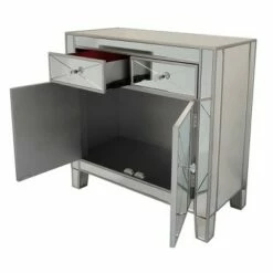 Mirrored Storage Cabinet with 2 Drawers and 2 Doors Silver/Clear - The Urban Port -Cheap TV Stands Store unnamed file 2937