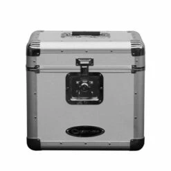 Odyssey Innovative Designs Odyssey KROM Stacking Transport Case for 70, 12 Inch Vinyl LPs, Silver (2 Pack)