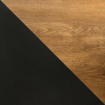 Visconti Modern Boho Sliding Slat Door Corner TV Stand for TVs up to 50" - Saracina Home Barnwood/solid Black 9 Visconti Modern Boho Sliding Slat Door Corner TV Stand for TVs up to 50" - Saracina Home Barnwood/solid Black - Image 7