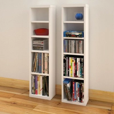 Set of 2 Liber TV CD and DVD Towers White - Nexera 3 Set of 2 Liber TV CD and DVD Towers White - Nexera