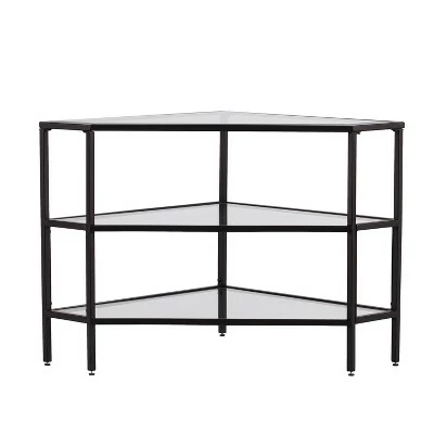 Conrad Metal/Glass Corner TV Stand for TVs up to 32" Black - Aiden Lane 5 Conrad Metal/Glass Corner TV Stand for TVs up to 32" Black - Aiden Lane - Image 3