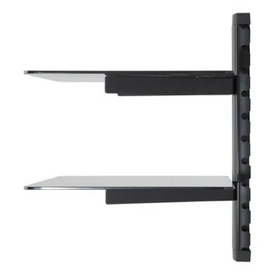 AVF Wall Mounted AV Component Shelving System - 2 Shelves Black 4 AVF Wall Mounted AV Component Shelving System - 2 Shelves Black - Image 2