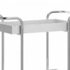 Storage Cart with 2 Tier Design and Metal Frame White/Chrome - The Urban Port
