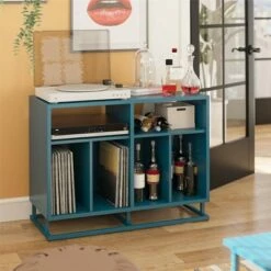Regal Double Wide Record Station Moroccan Blue - Novogratz