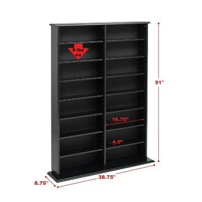Double Width Wall Storage - Prepac Oak & Black 4 Double Width Wall Storage - Prepac Oak & Black - Image 2