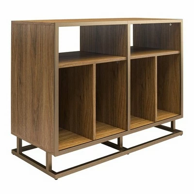 Regal Double Wide Record Station Walnut - Novogratz 5 Regal Double Wide Record Station Walnut - Novogratz - Image 3