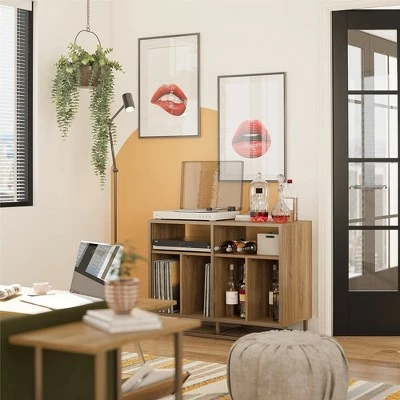 Regal Double Wide Record Station Walnut - Novogratz 9 Regal Double Wide Record Station Walnut - Novogratz - Image 7