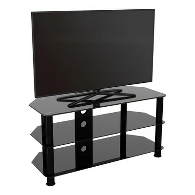 TV Stand with Cable Management for TVs up to 55" - AVF Silver/clear 5 TV Stand with Cable Management for TVs up to 55" - AVF Silver/clear - Image 3