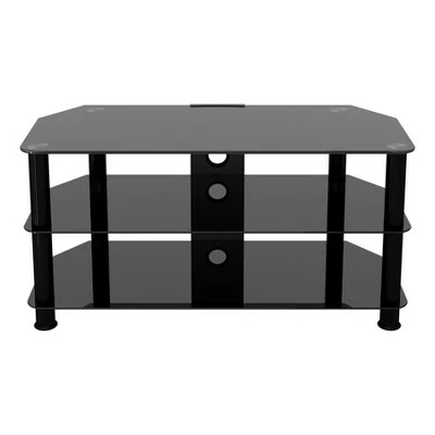 TV Stand with Cable Management for TVs up to 55" - AVF Silver/clear 8 TV Stand with Cable Management for TVs up to 55" - AVF Silver/clear - Image 6