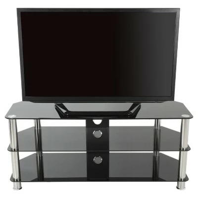 TV Stand with Cable Management for TVs up to 55" - AVF Silver/clear 10 TV Stand with Cable Management for TVs up to 55" - AVF Silver/clear - Image 8