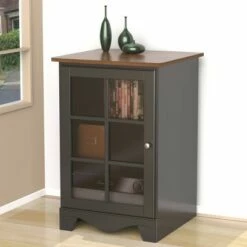 Pinnacle 1 Door Audio Tower - Nexera Charcoal Black