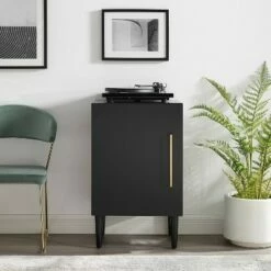 Everett Record Player Stand Matte Black - Crosley -Cheap TV Stands Store unnamed file 3288