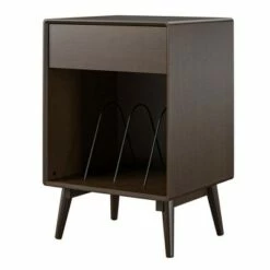 Brittany Mid Century Modern Turntable Stand Walnut - Novogratz