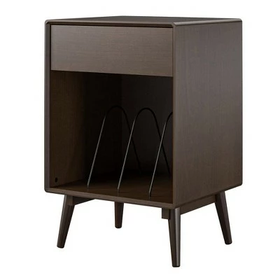 Brittany Mid Century Modern Turntable Stand Walnut - Novogratz 2 Brittany Mid Century Modern Turntable Stand Walnut - Novogratz