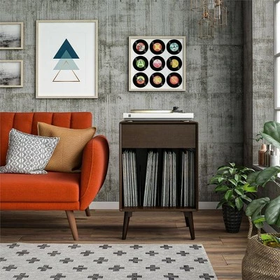 Brittany Mid Century Modern Turntable Stand Walnut - Novogratz 8 Brittany Mid Century Modern Turntable Stand Walnut - Novogratz - Image 7