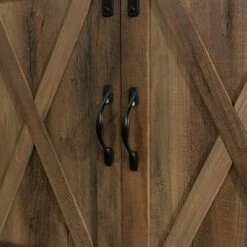 Modern Sliding Barndoor Farmhouse TV Stand for TVs up to 65" - Saracina Home White/rustic Oak -Cheap TV Stands Store unnamed file 3357